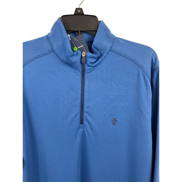 Izod Golf Swingflex Elite Quick-Dry Blue 1/4-Zip Pullover Mens Size M - Picture 3 of 9